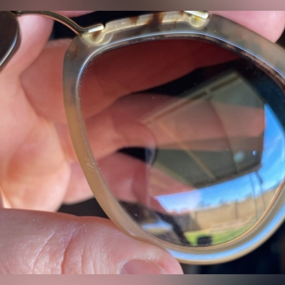 Prada Aviator Tortoise Shell Gold Tone Sunglasses w/Box and COA - Picture 8 of 14